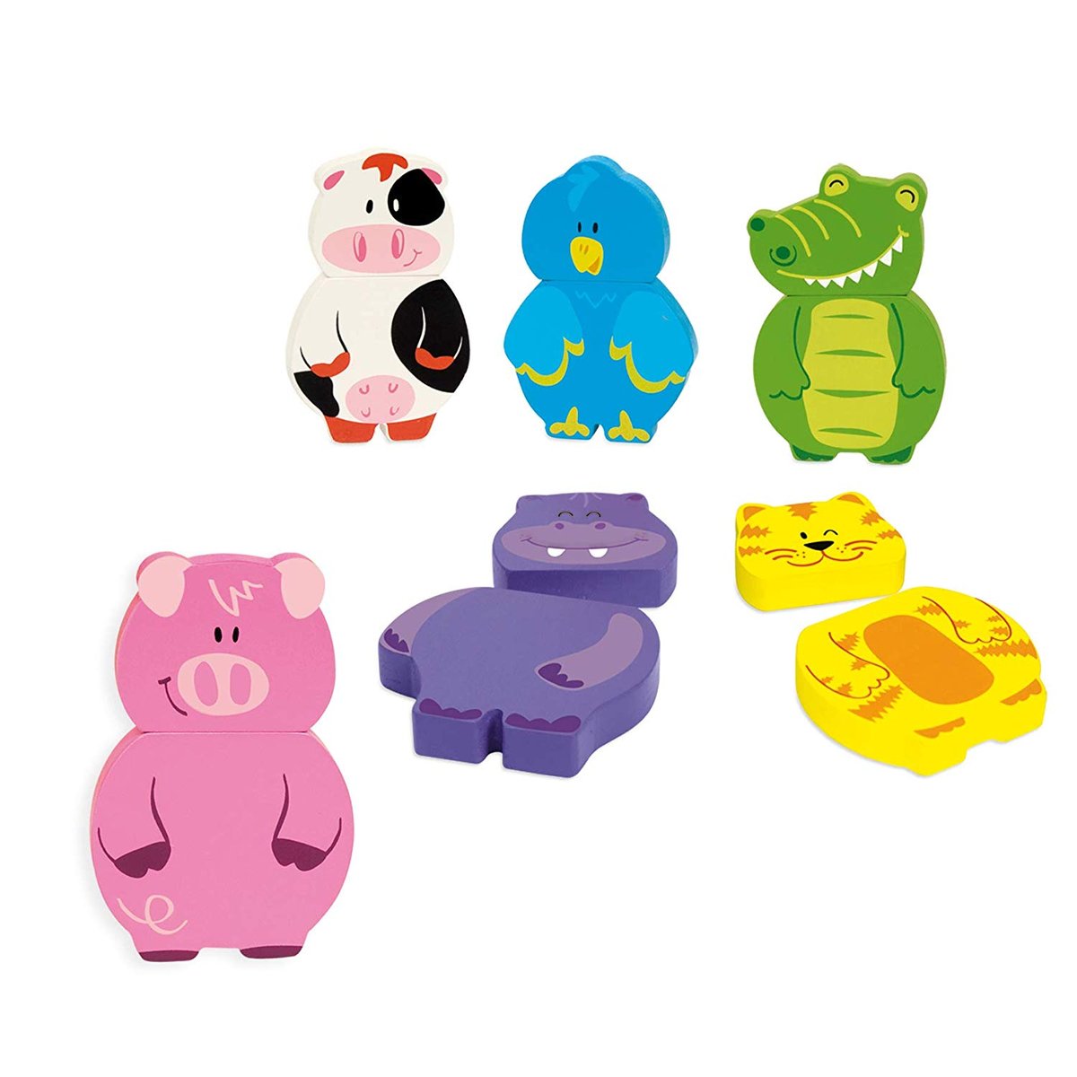 6 Puzzles magnétiques Animaux vert, GOULA