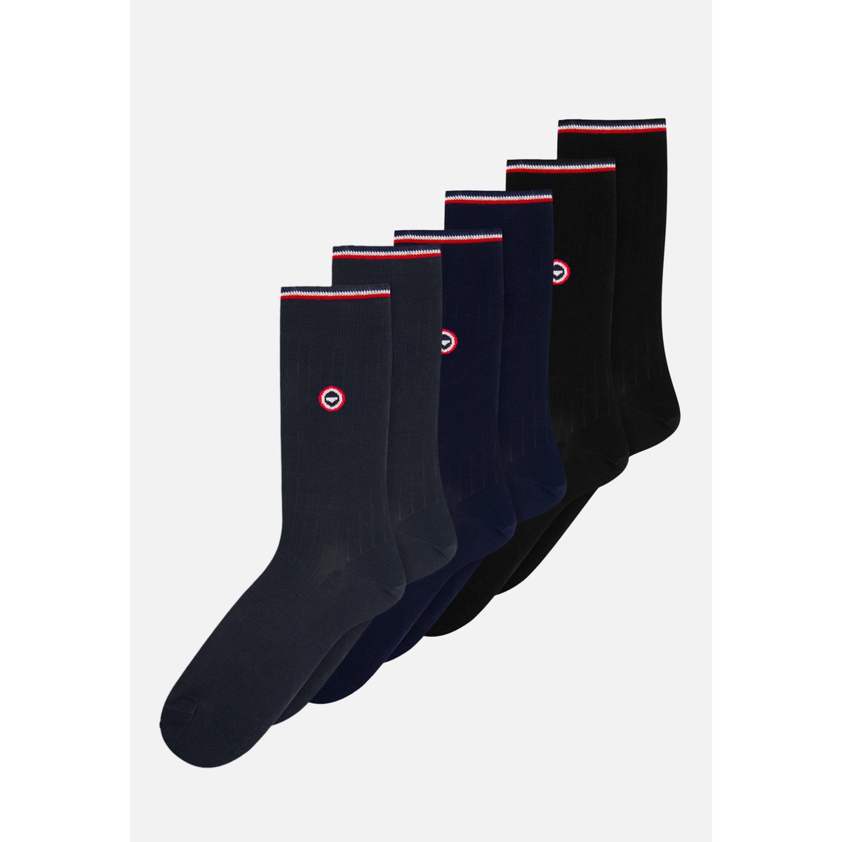 Lot de 3 chaussettes mi-hautes Lucas bleu anthracite noir, LE SLIP FRANCAIS