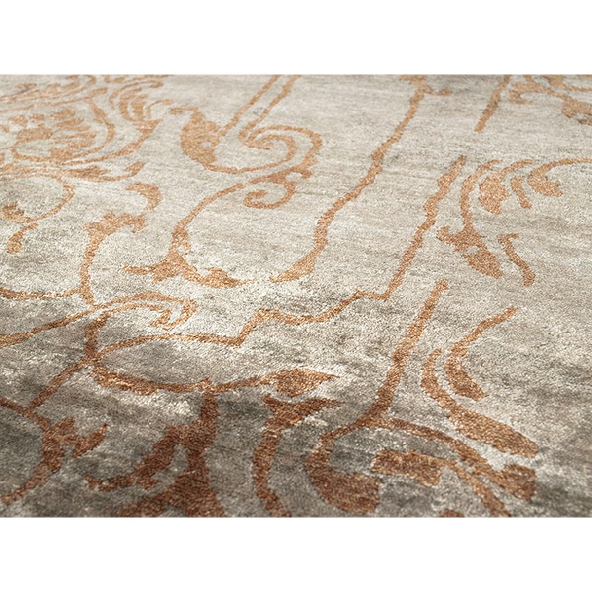 Tapis en soie de bambou noué main, SILKY beige, RECOLLECTION