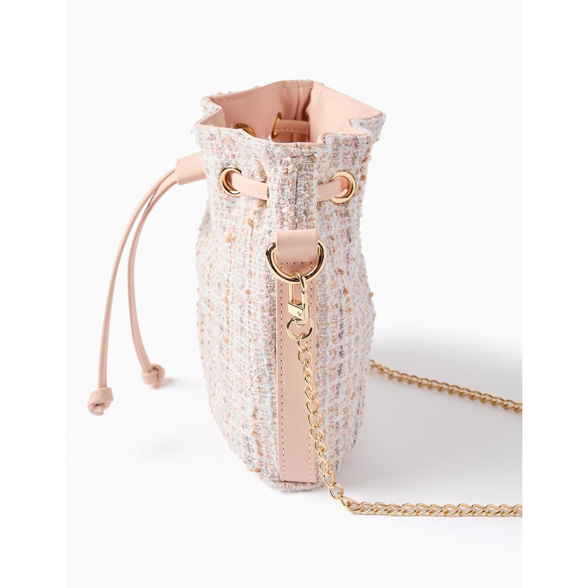 Sac seau en tweed rose clair, ZIPPY