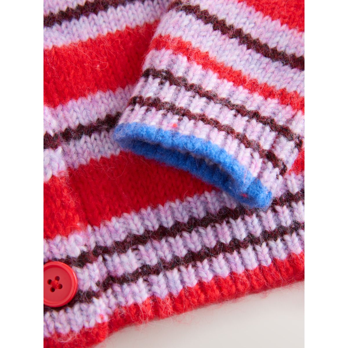 Cardigan en tricot rayé rouge, NEXT