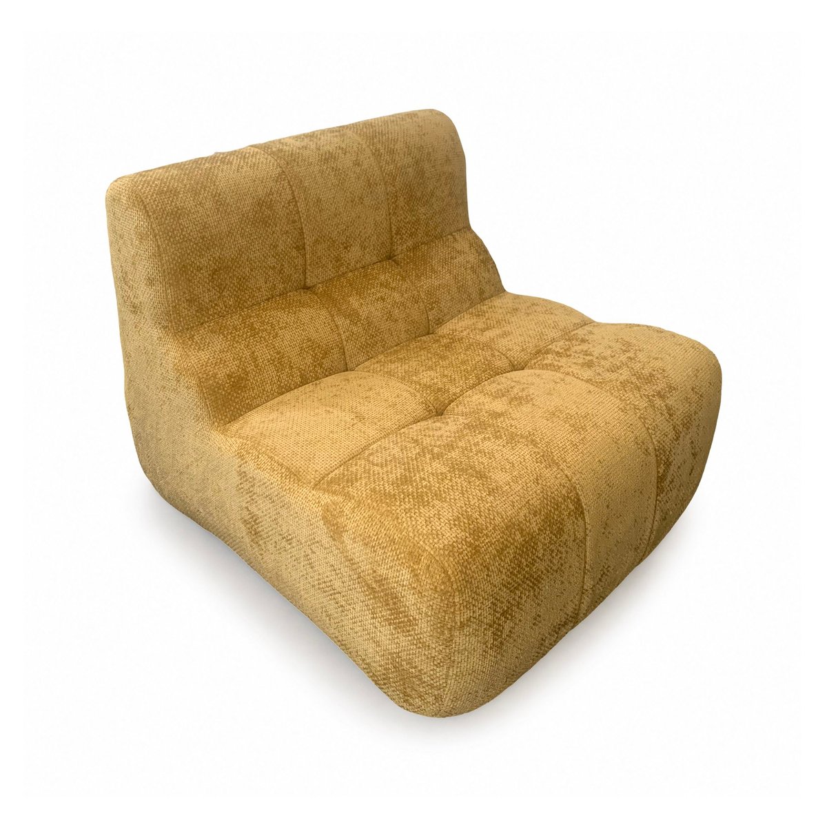 Fauteuil compressé lounge en tissu chenille, VOLTA jaune, NOW'S HOME