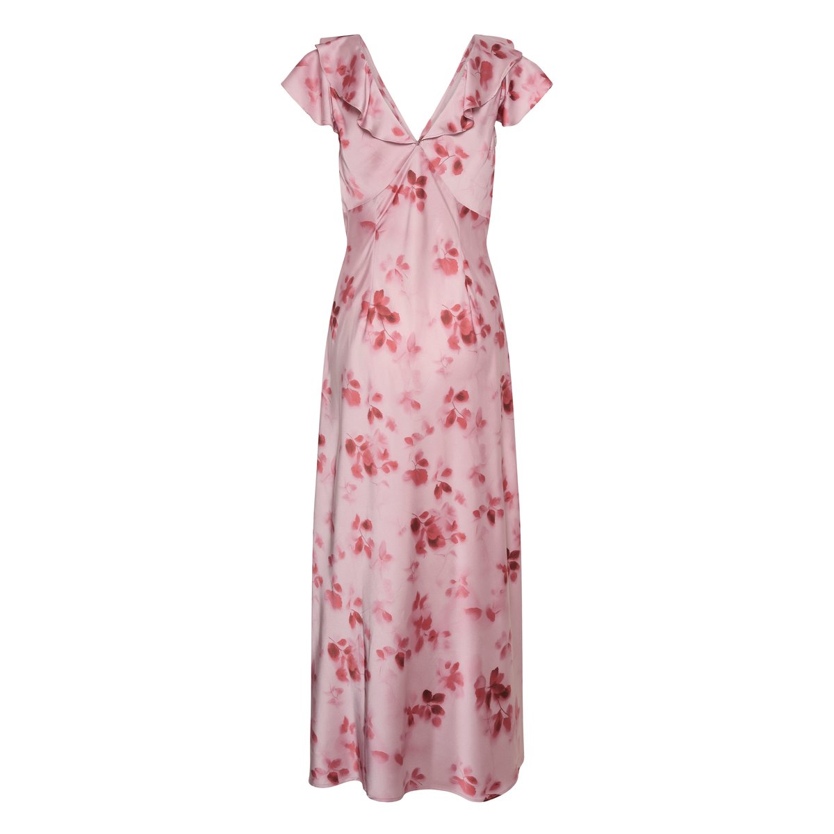 Robe rose rouge dusty pink/red flowers, KAFFE