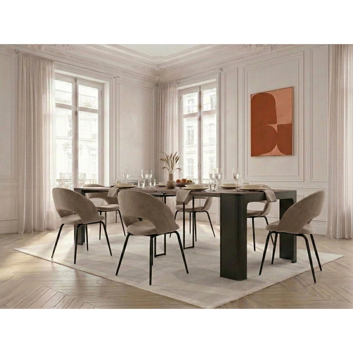 Console  cm panneaux de particules, ALBANE noir, BOBOCHIC