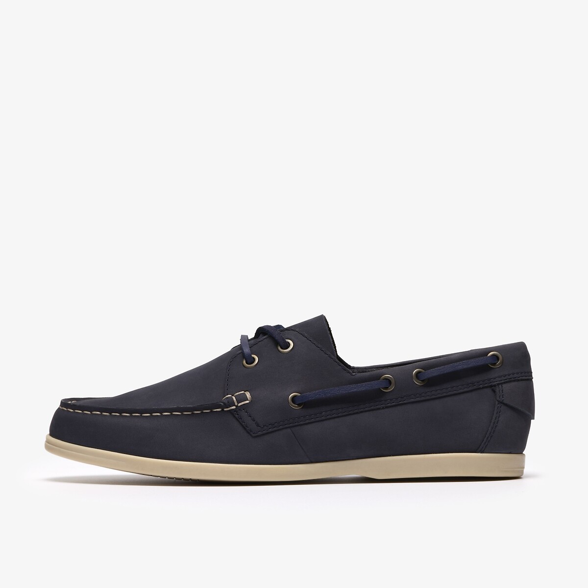 Mocassini da barca in nabuk Charmouth blu marino, CLARKS