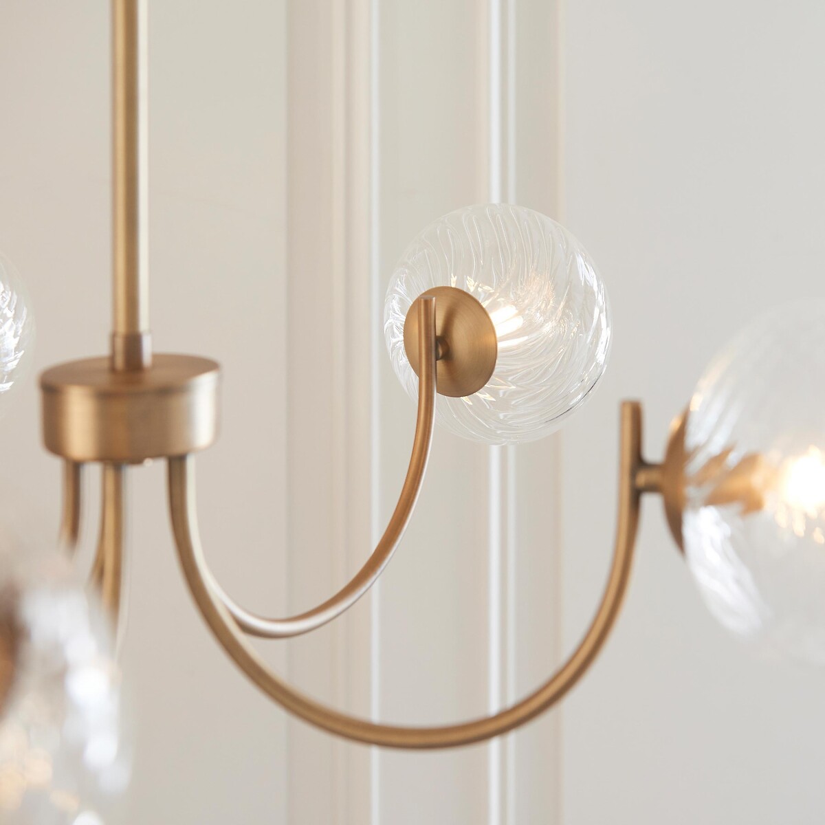 Harville 5-Light Dome Glass Pendant Light aged brass, ÉDITÉ