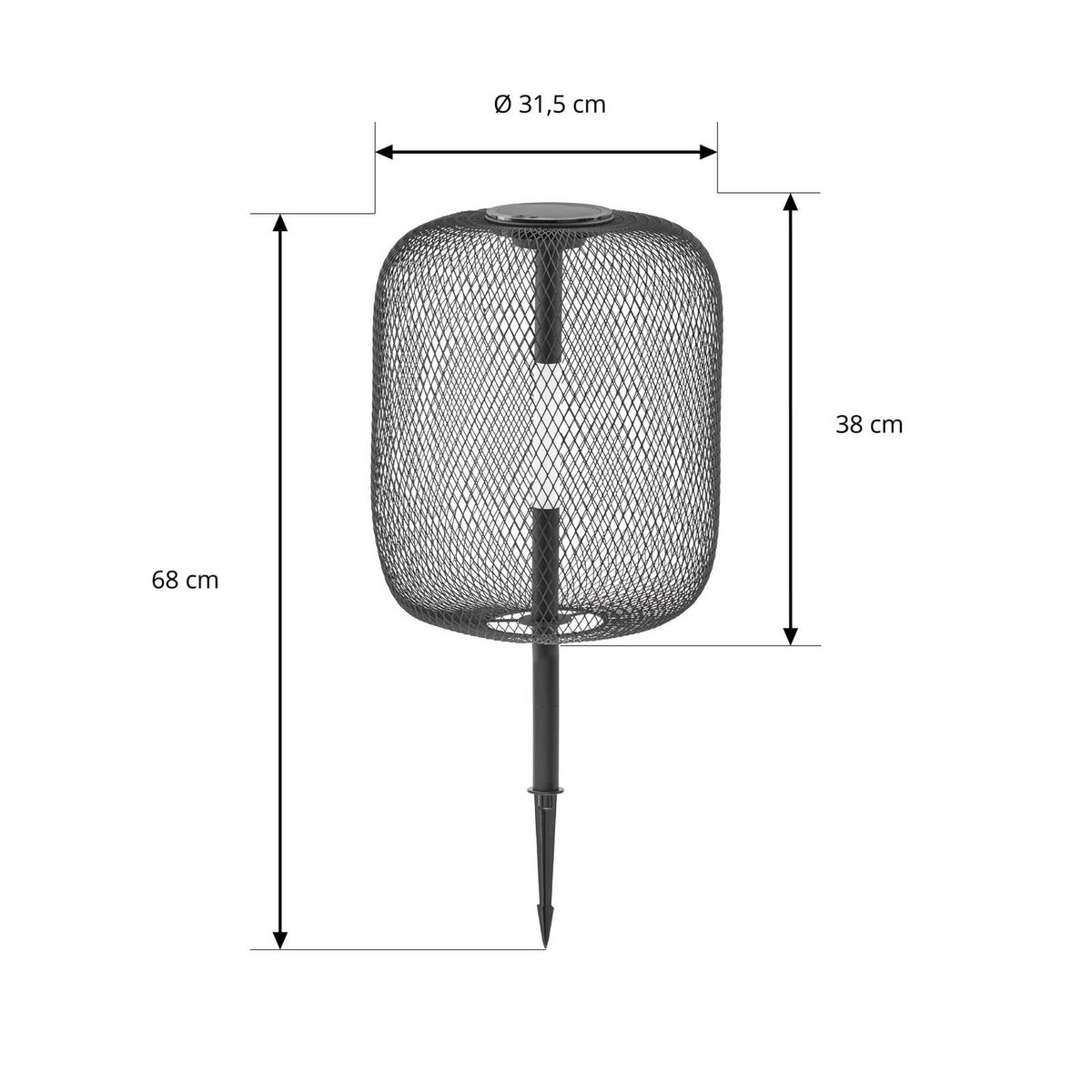 Lampe à planter en métal designLED, Faylen noir, blanc, LUCANDE