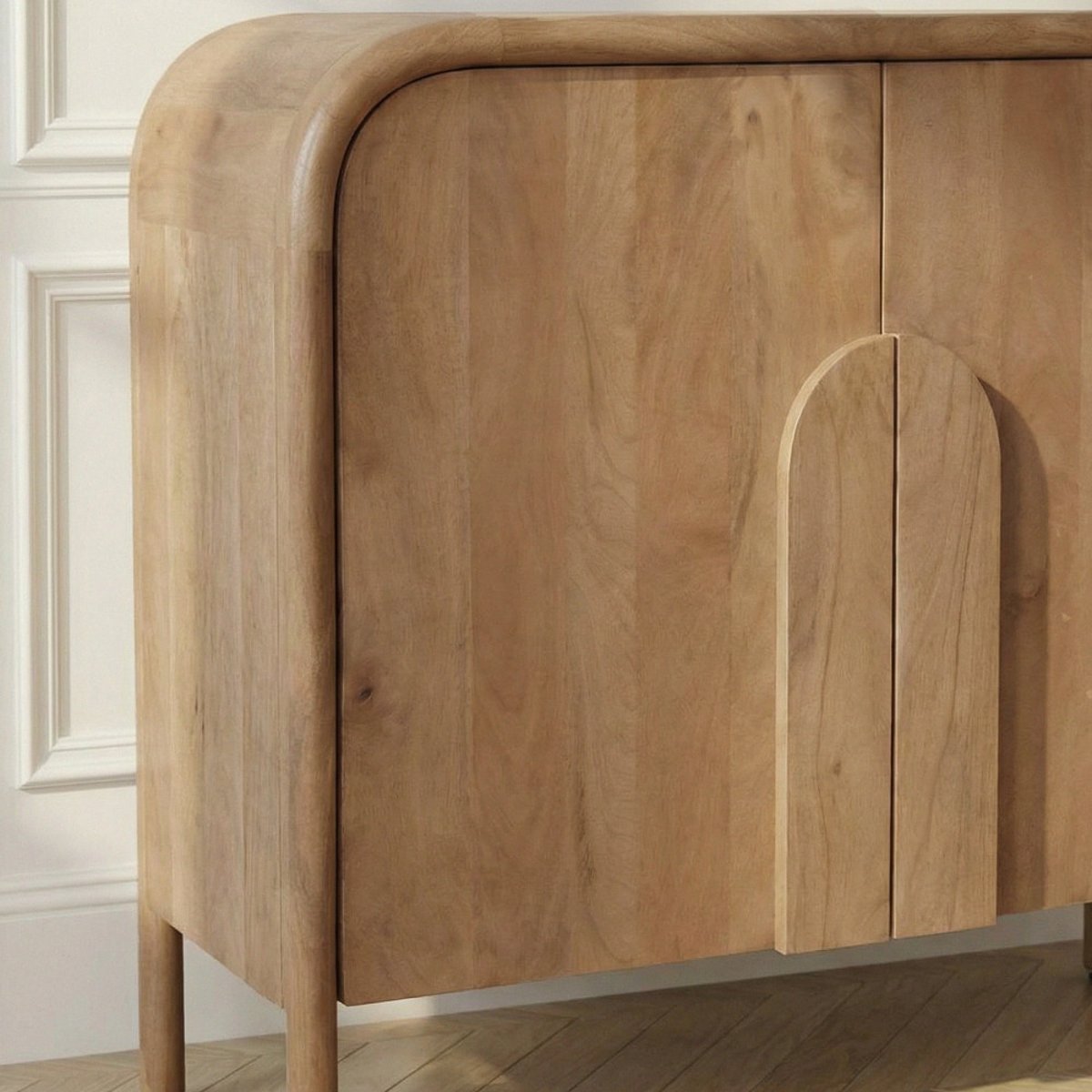 Buffet 2 portes en bois massif L90cm- BALI bois clair, DRAWER