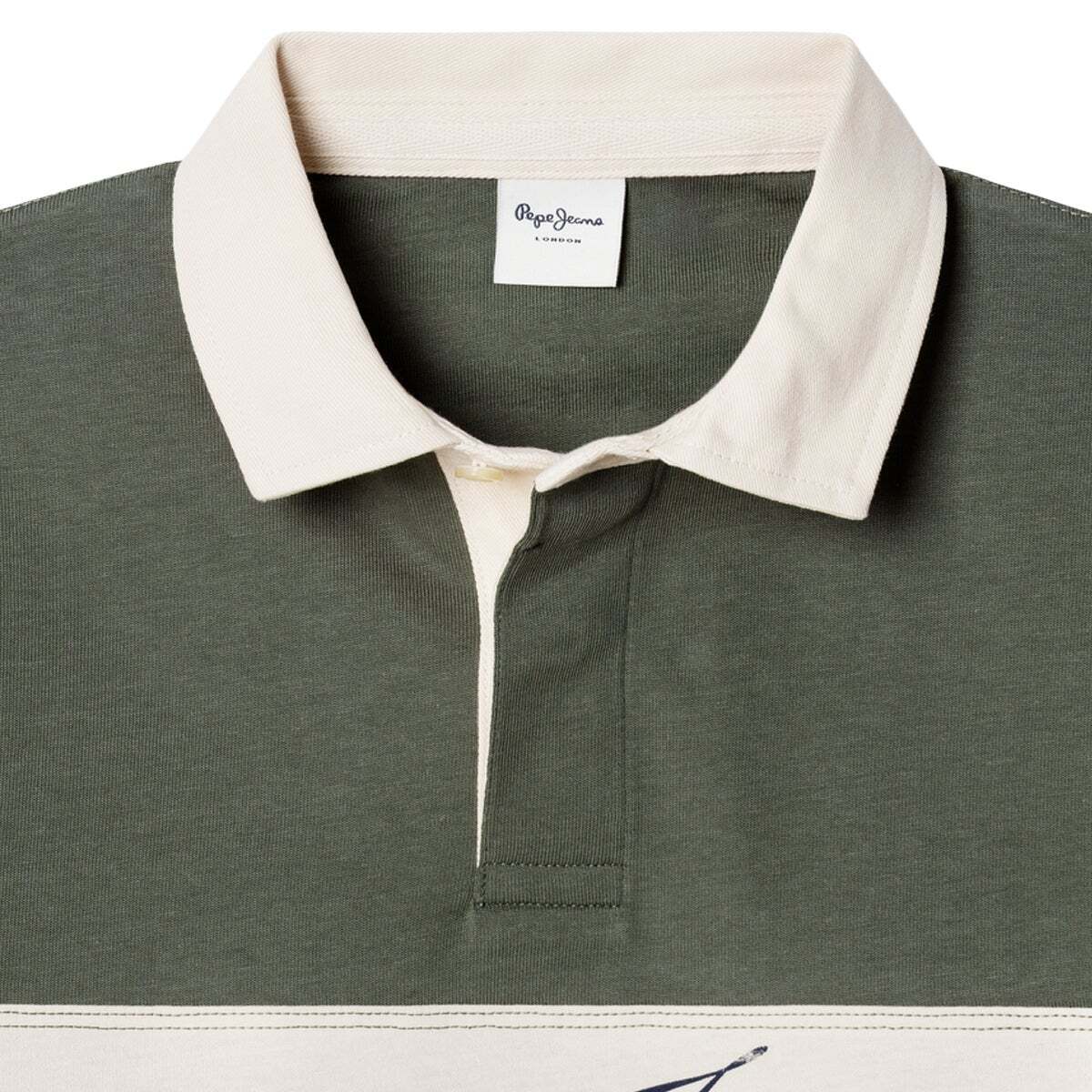Polo Rugby Manches Longues Coupe Regular vert pin, PEPE JEANS