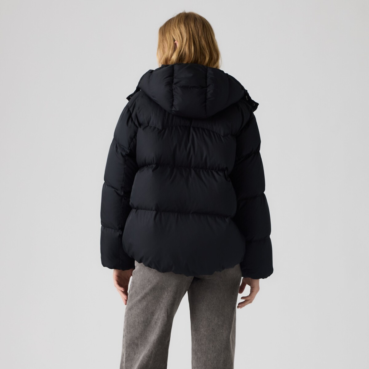 Doudoune courte à capuche anthracite, LEVI'S