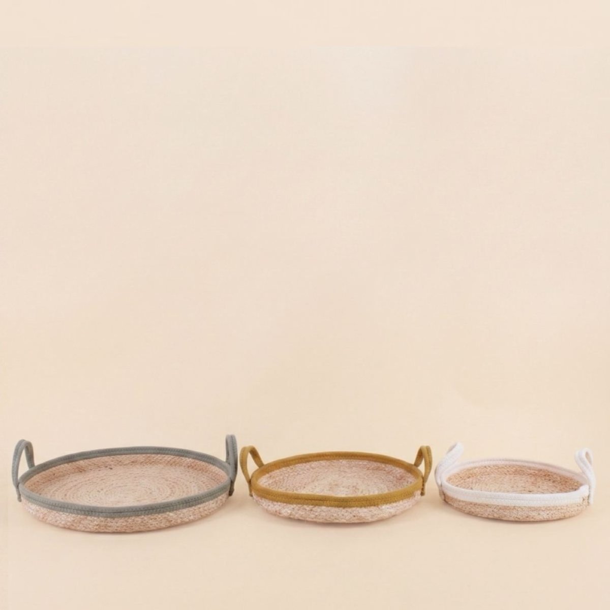 Set de 3 paniers ronds en corde 30, 35, 40cm naturel, ORNAMI
