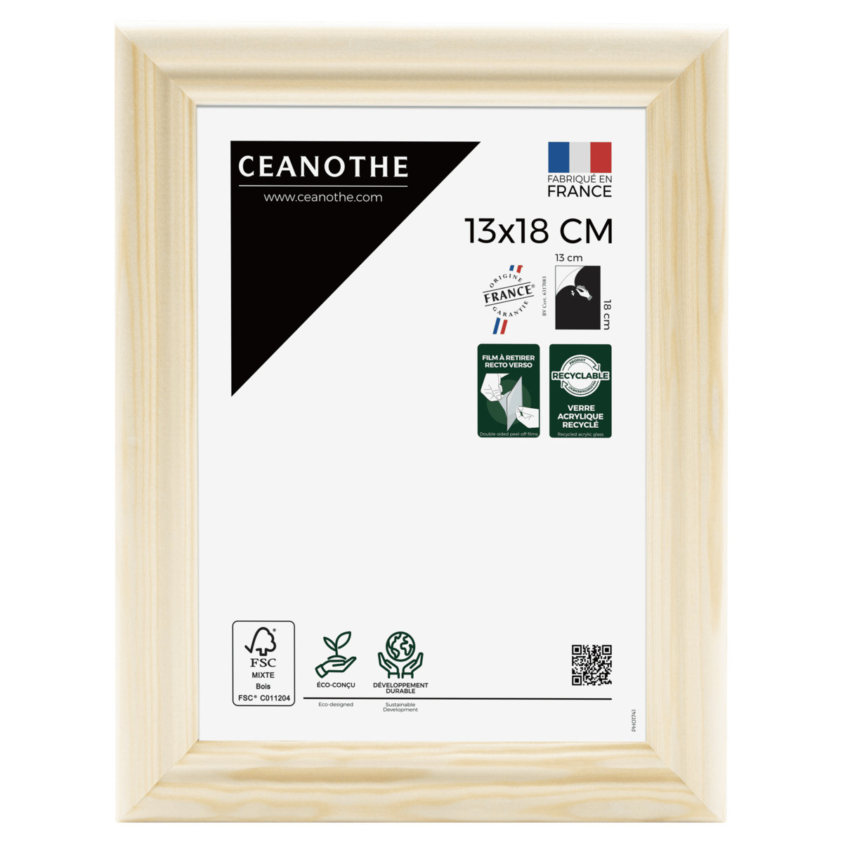 Cadre Photo En Bois Massif Fsc CIRCEE AUTHENTIC bois brut, CEANOTHE