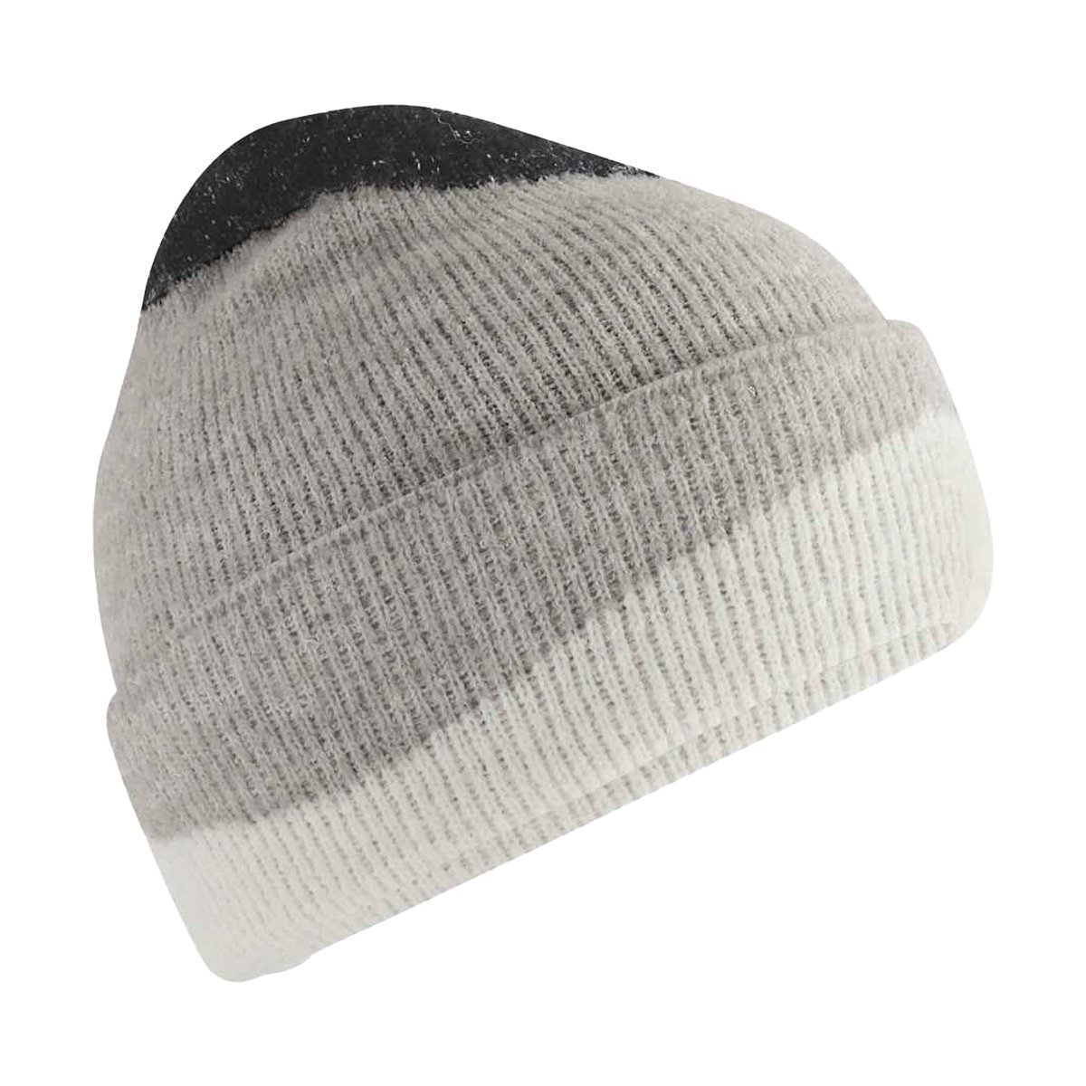 Bonnet motif/style ondulé noir / gris clair / blanc doux, BEECHFIELD