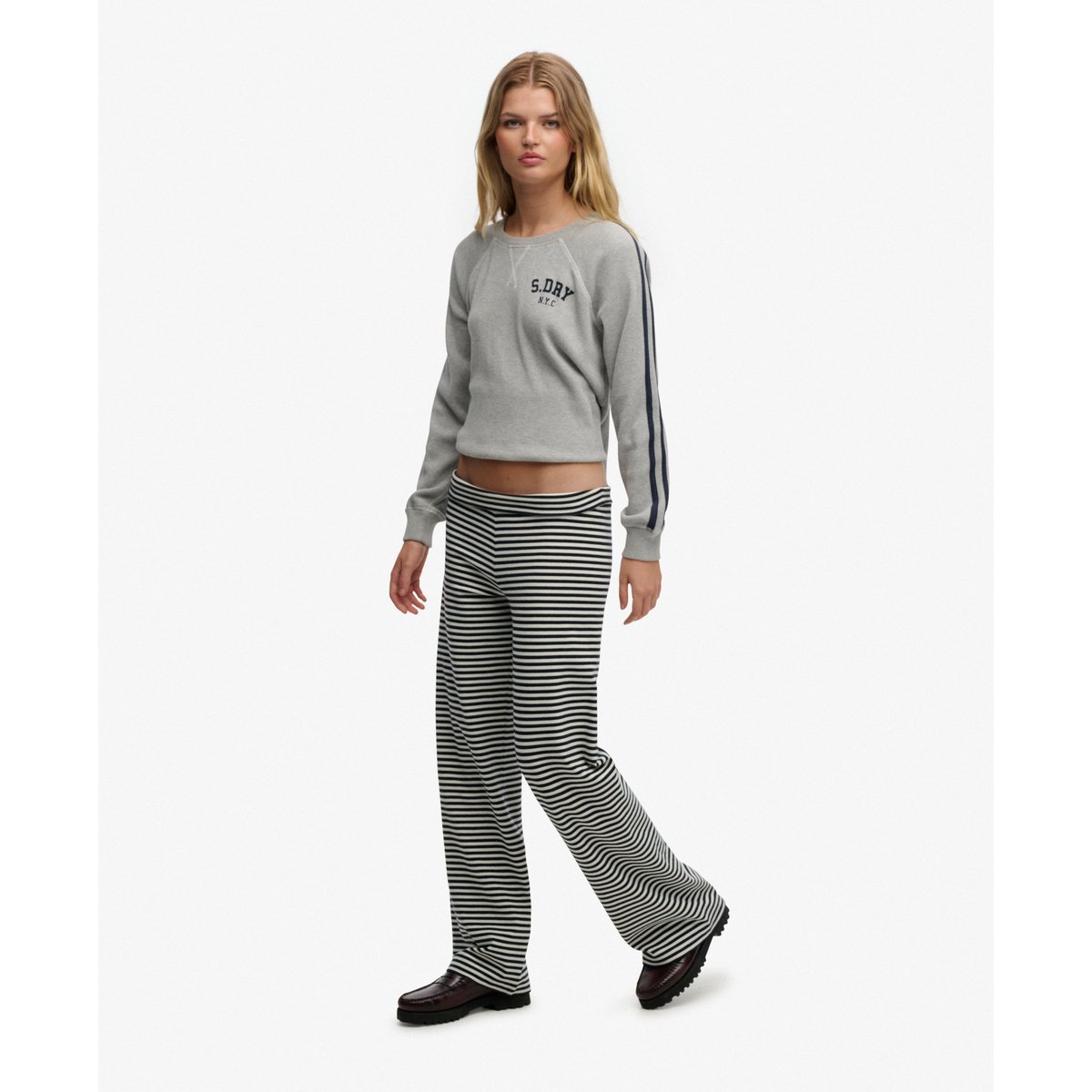 Joggers Athletic Essentials à Ceinture Repliable rayé bleu marine éclipse, SUPERDRY
