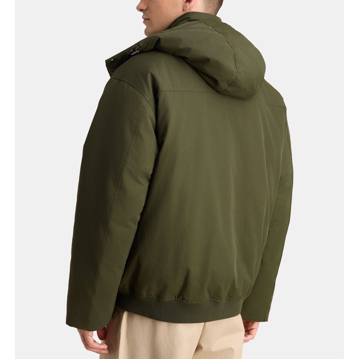Blouson ranorak droit en coton mélangé kaki olive, GALERIES LAFAYETTE