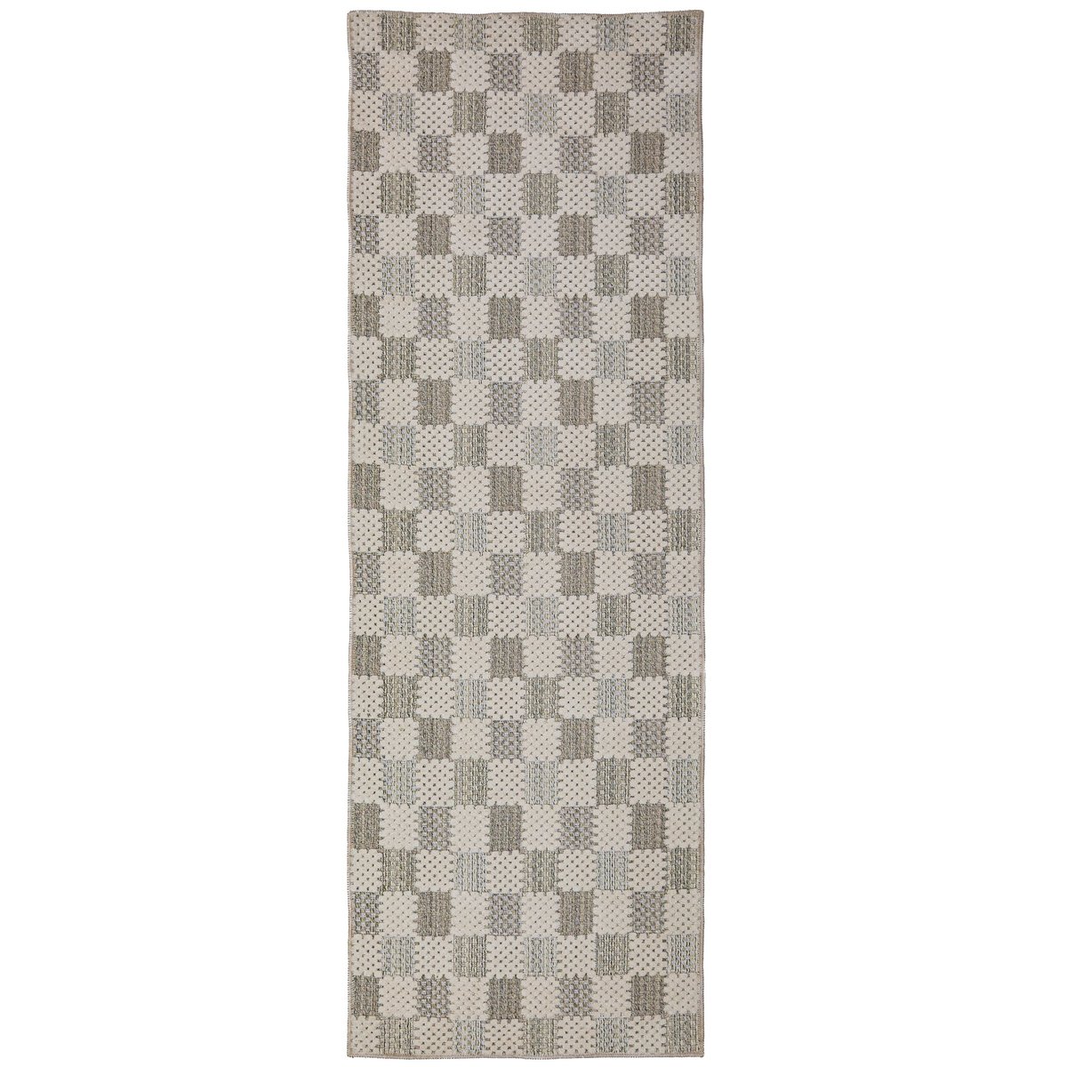 Tapis de couloir lavable MUTED CHECKERBOARD vert, FLAIR RUGS