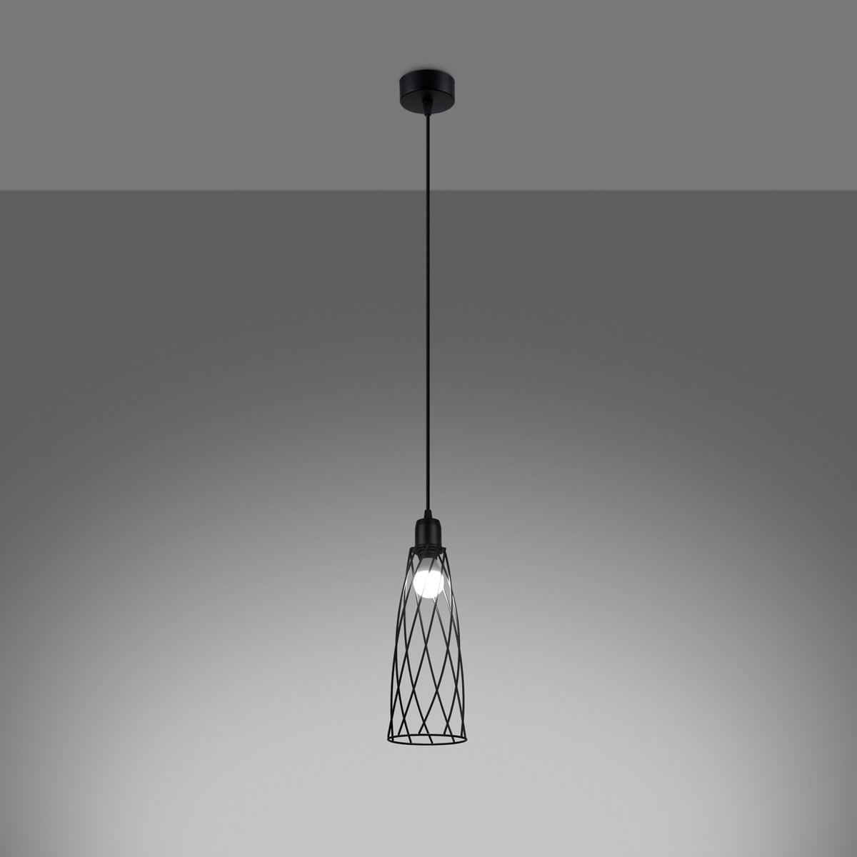 Suspension Acier Noir E14 1 Suba noir, EDEN