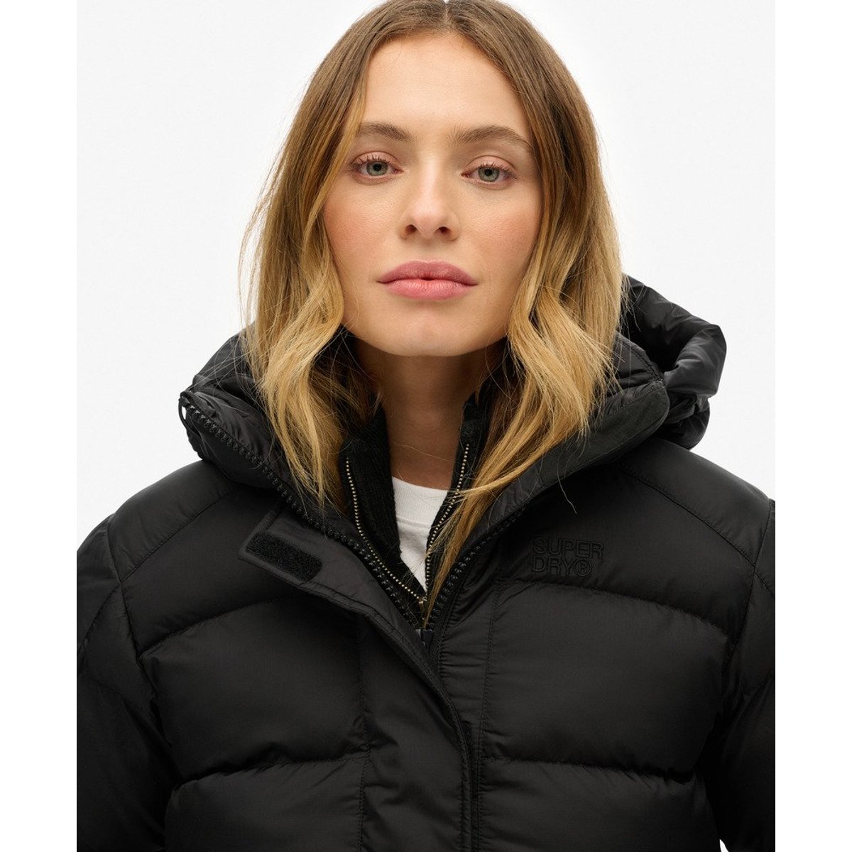 Doudoune Noire à Capuche noir, SUPERDRY