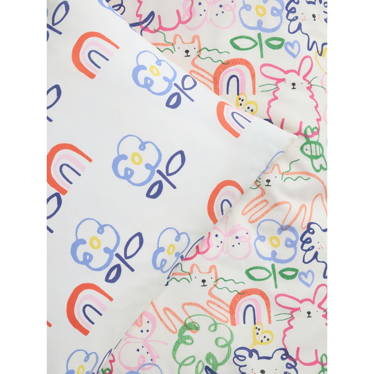 Parure housse de couette et taie d'oreiller animaux roses brillants, NEXT