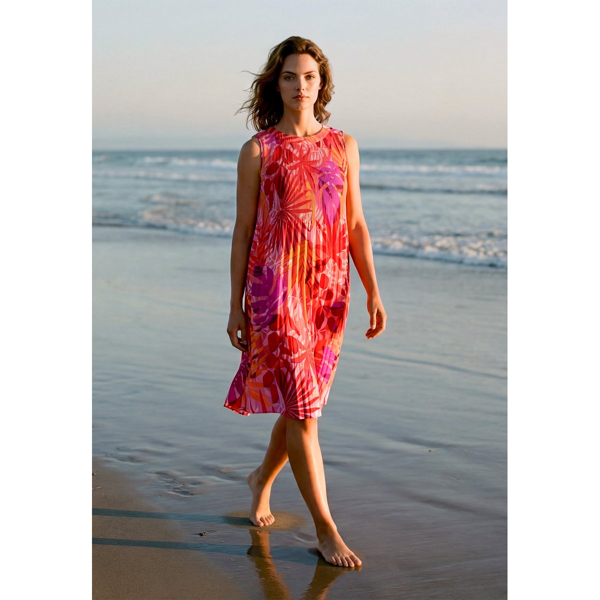 Robe plissée sans manches red/pink, BETTY BARCLAY