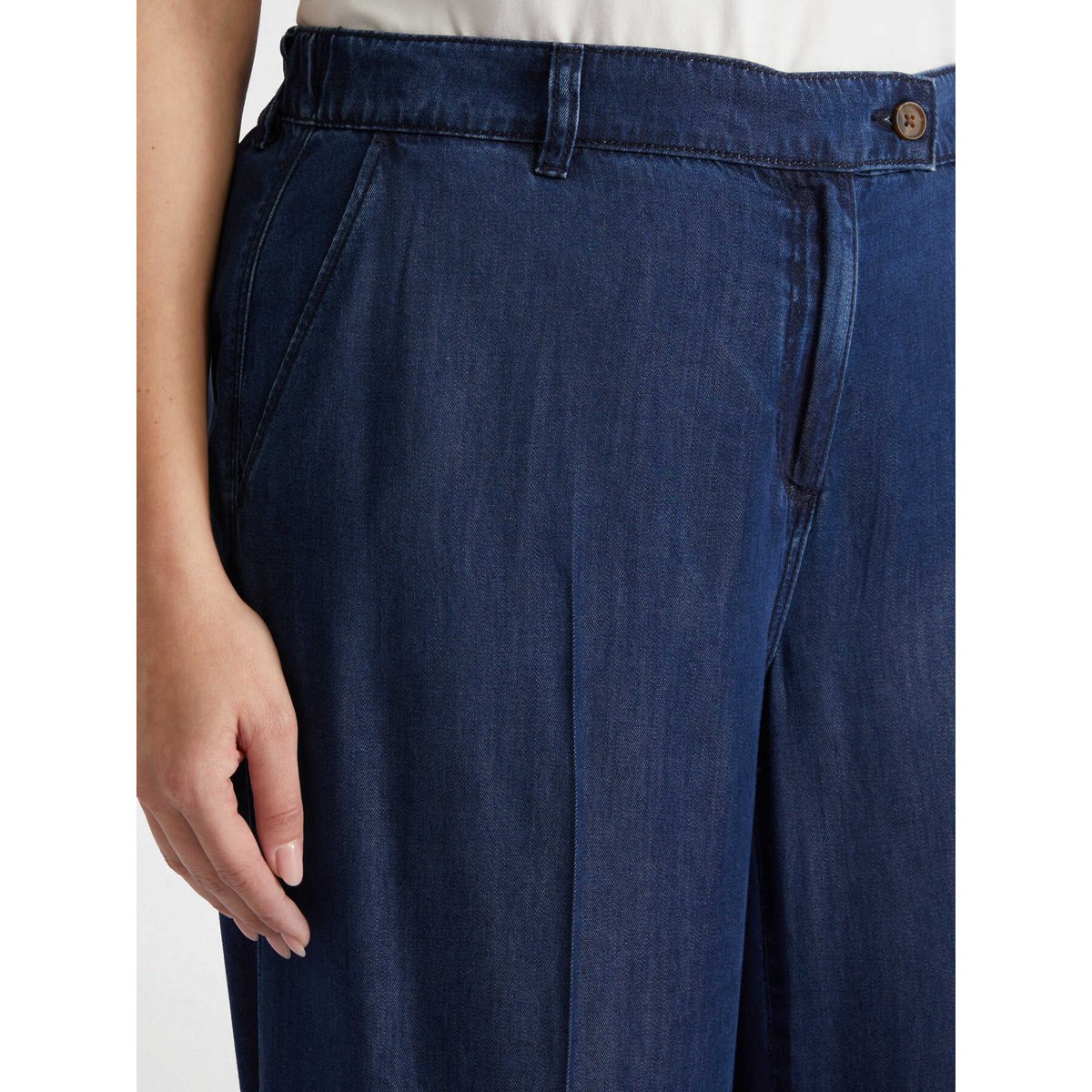 Pantalon large avec fibres TENCEL™ bleu, FIORELLA RUBINO