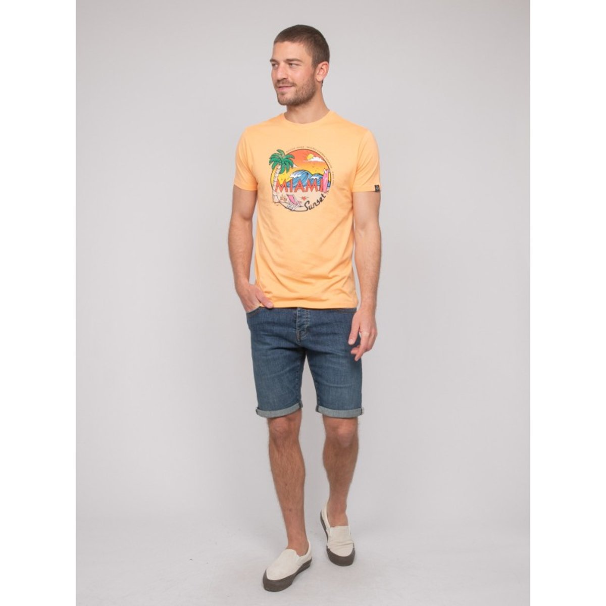 T-shirt Coton Motifs Nopicale orange, RITCHIE