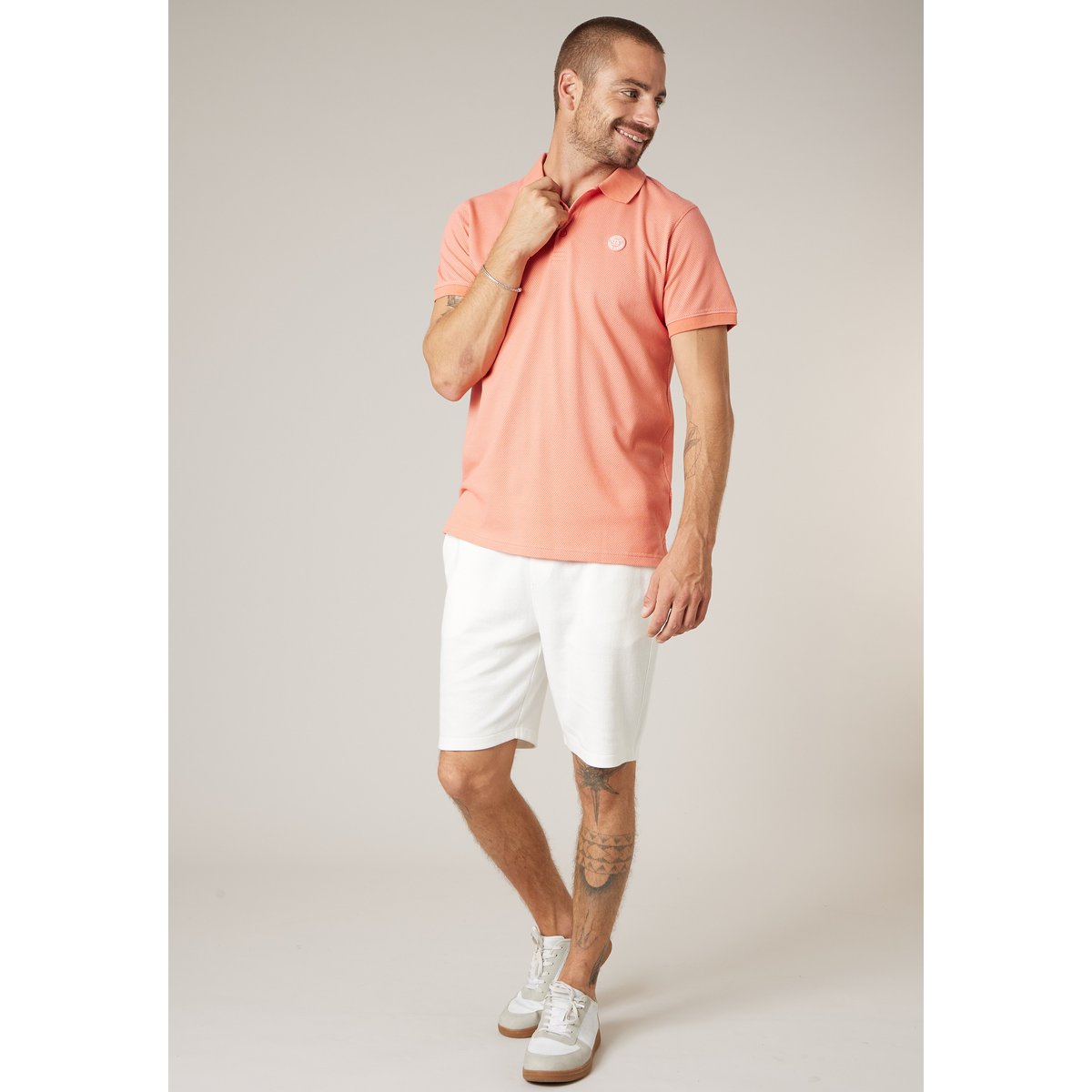 Polo homme en coton BAKY tangerine, DEELUXE