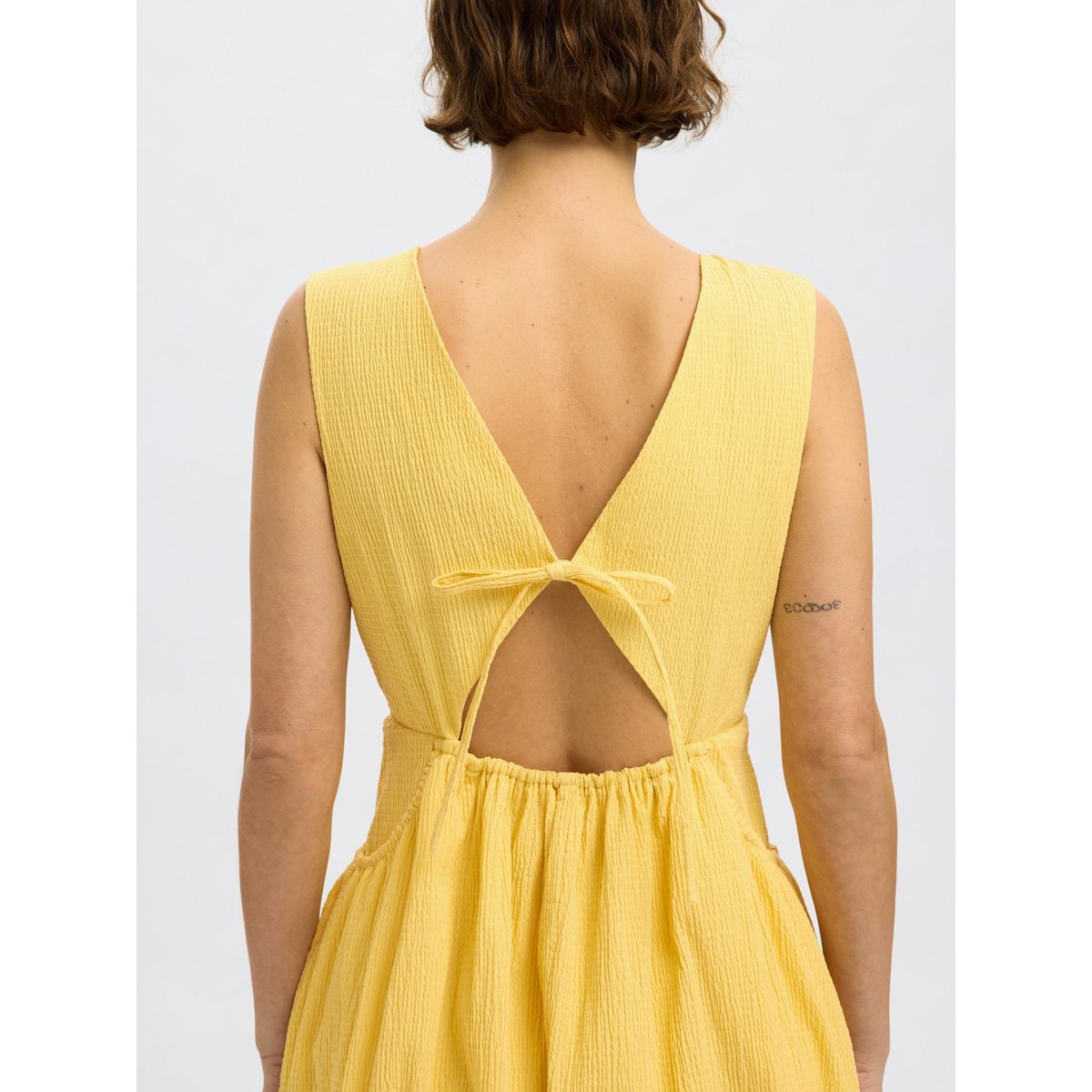 Robe Mi-Longue jaune - sundress, SELECTED