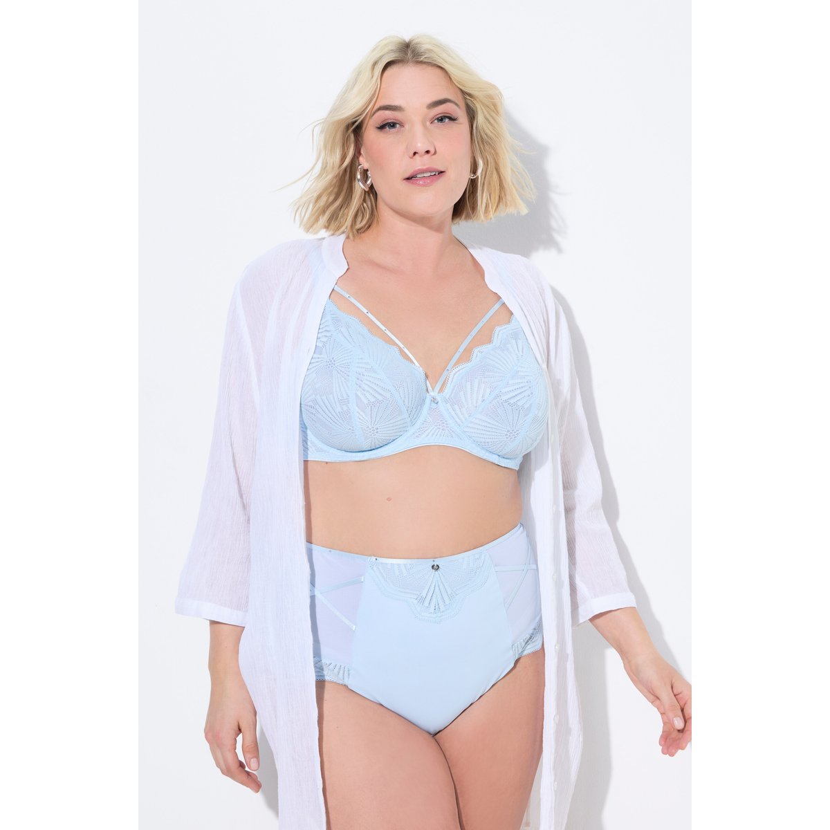 Culottes maxi galbantes TRUYOU. Dentelle bleu clair tendre, ULLA POPKEN