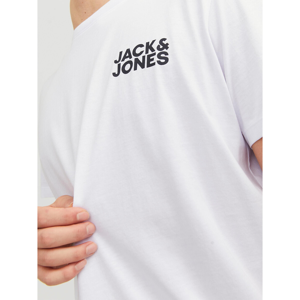 T-shirt Corp Small Logo blanc pur, JACK & JONES