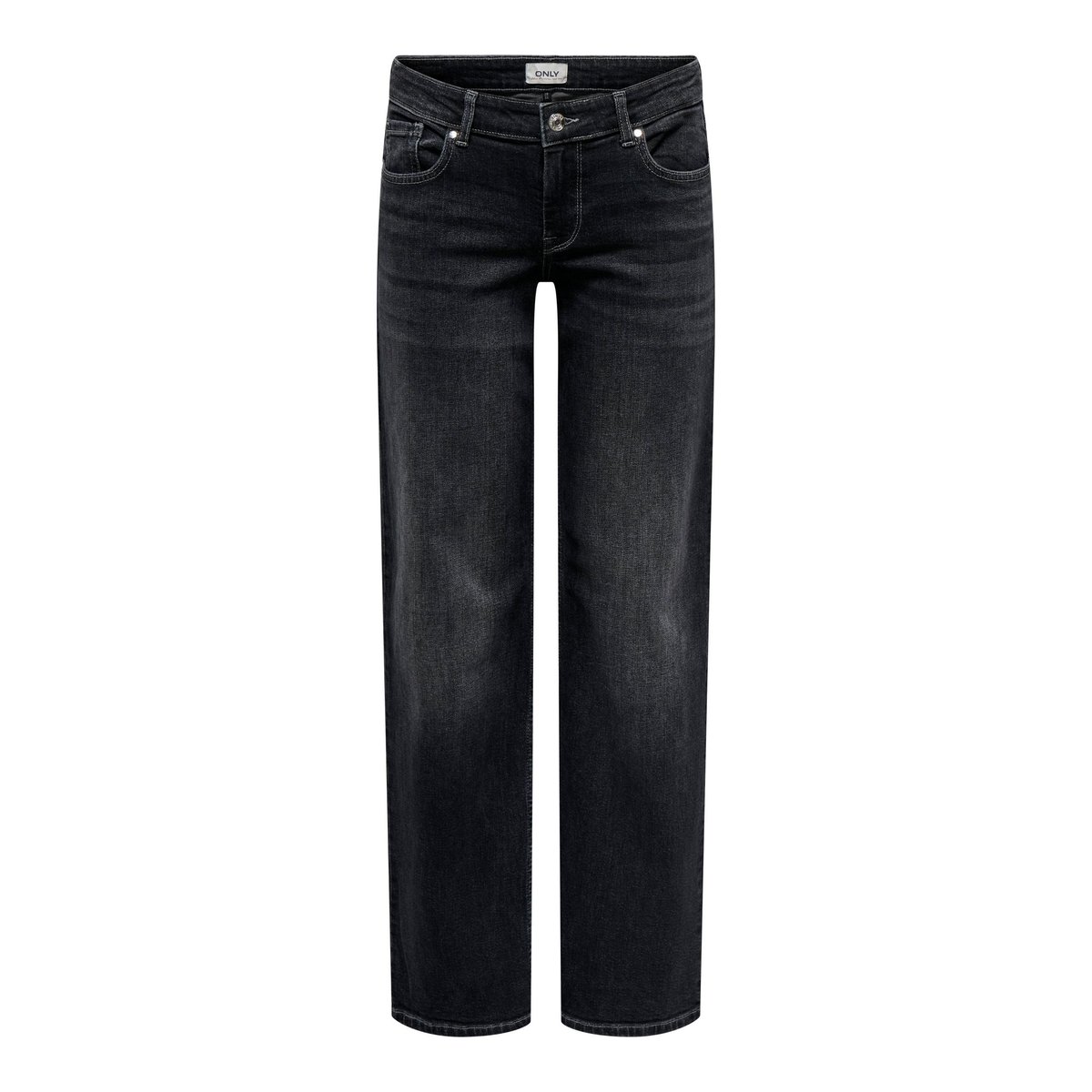 Jean À Jambe Large washed black, ONLY