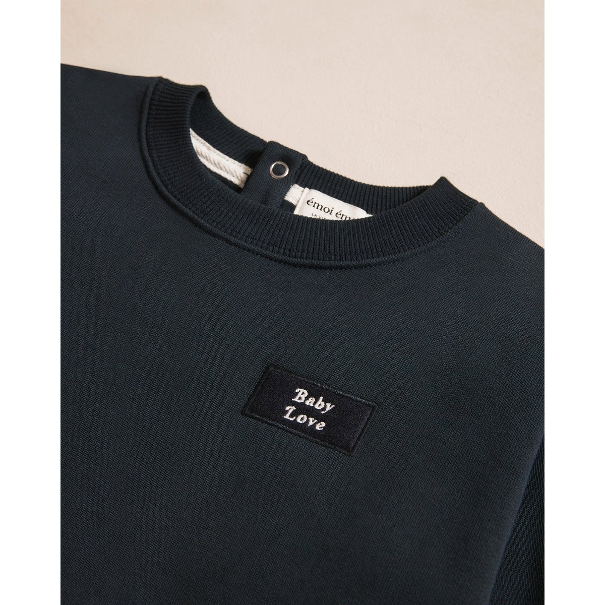 Sweat mini patch en coton bio, MINI PATCH bleu - charbon, EMOI EMOI