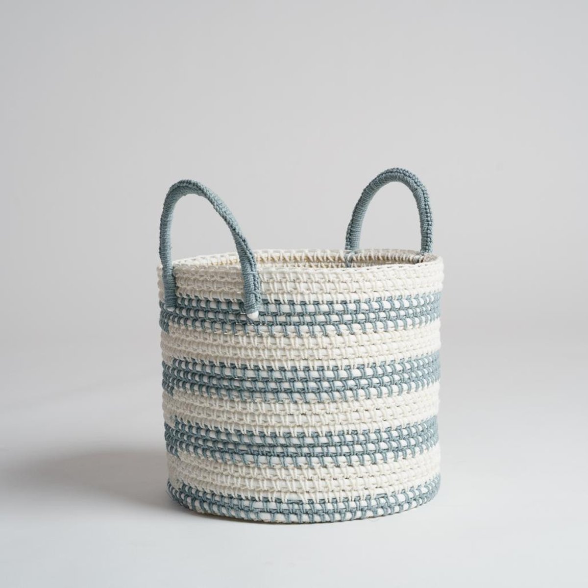 Panier de rangement en corde gris et écru M GUAPA gris, WANDA COLLECTION
