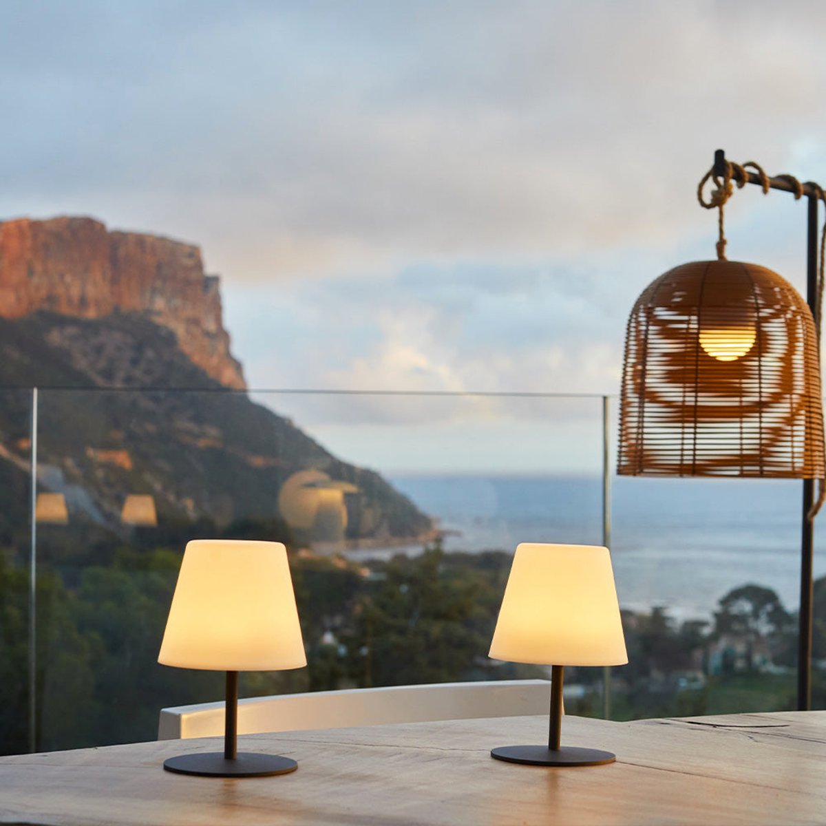 Lot de 4 Lampes de table sans fil LED 2x TWINS gris, LUMISKY
