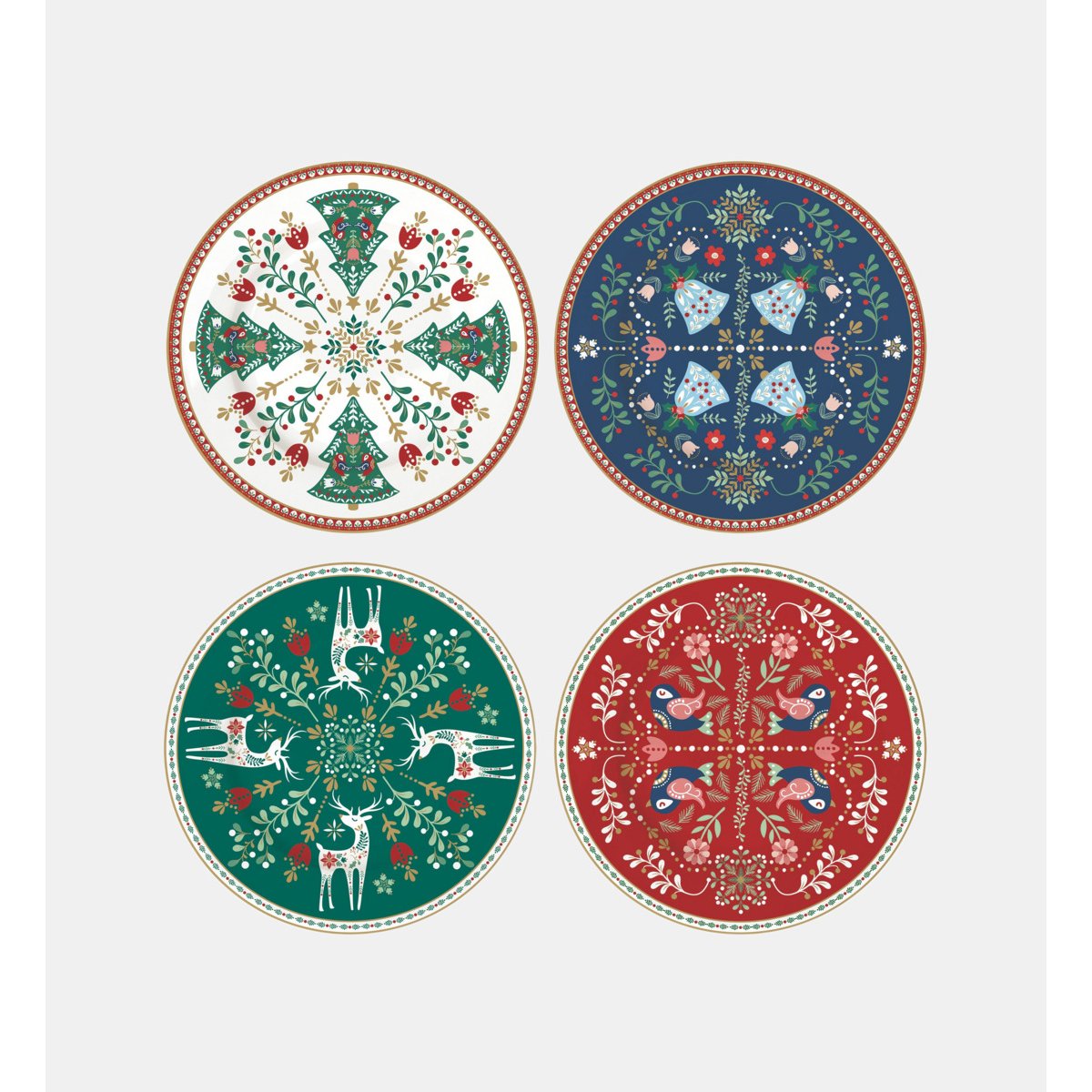 Coffret de 4 assiettes multicolore, EASY LIFE