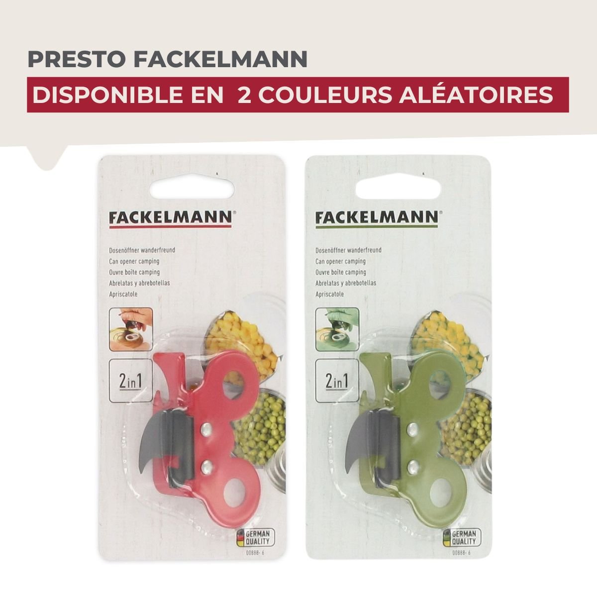 Ensemble de 3 Ouvre-boîte manuel papillon rouge|vert, FACKELMANN