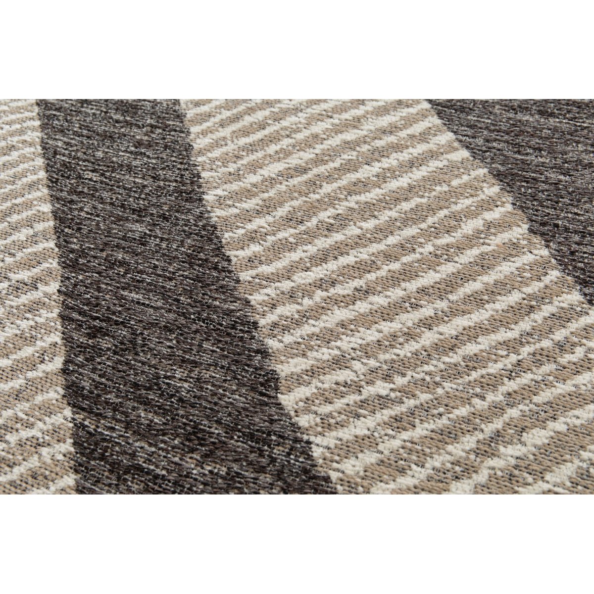 Tapis en jute et polyester recyclé BASALTE brun naturel, AFK LIVING