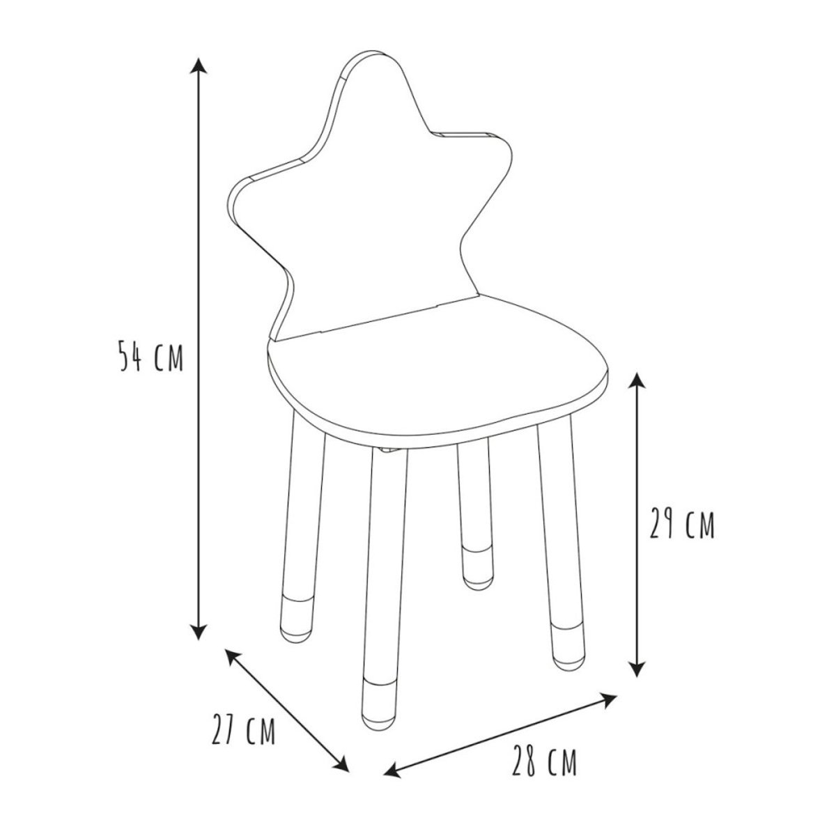 Chaise Enfant étoile Coloris Gris gris, DECORATIE