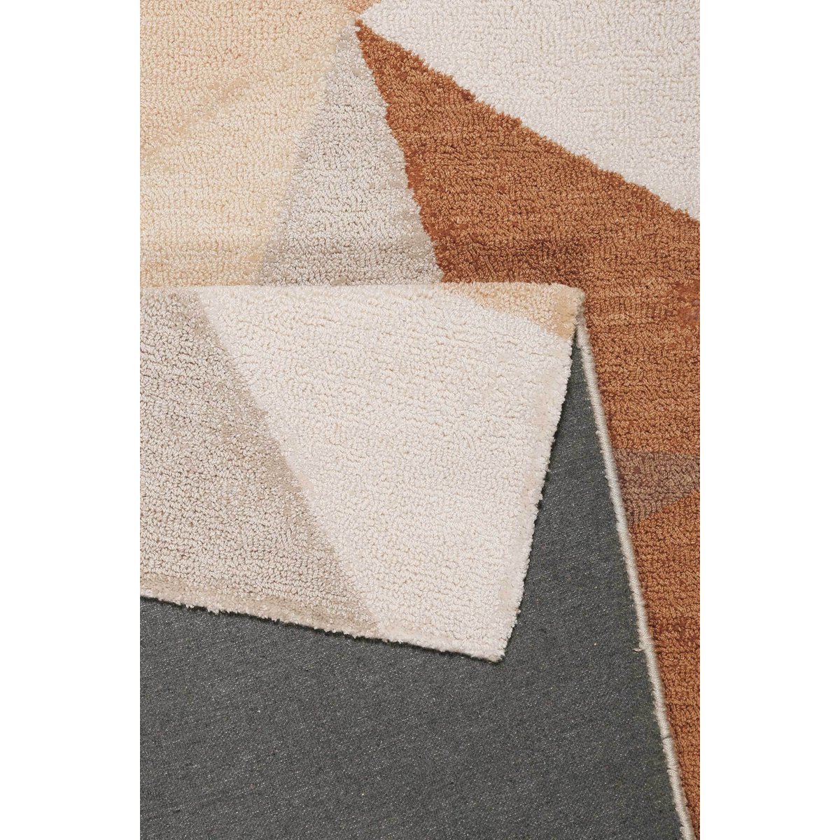 Tapis graphique à poil ras salon et chambre , NEXT TIME 2.0 brun rouille, WECON HOME