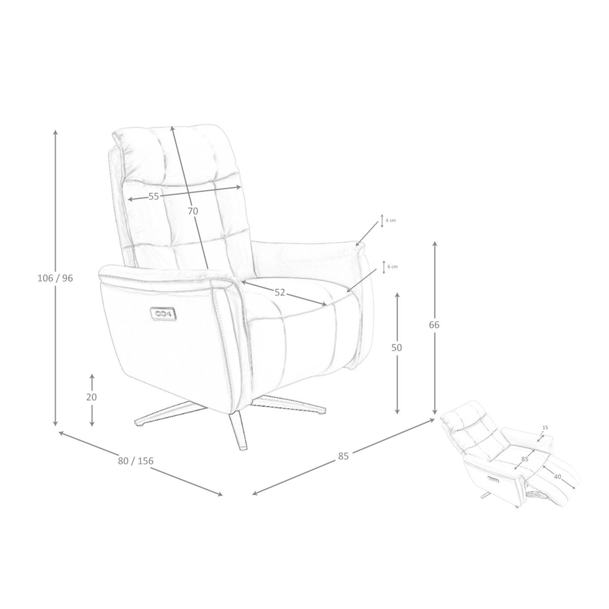 Fauteuil pivotant en cuir marron | noir, ANGEL CERDA