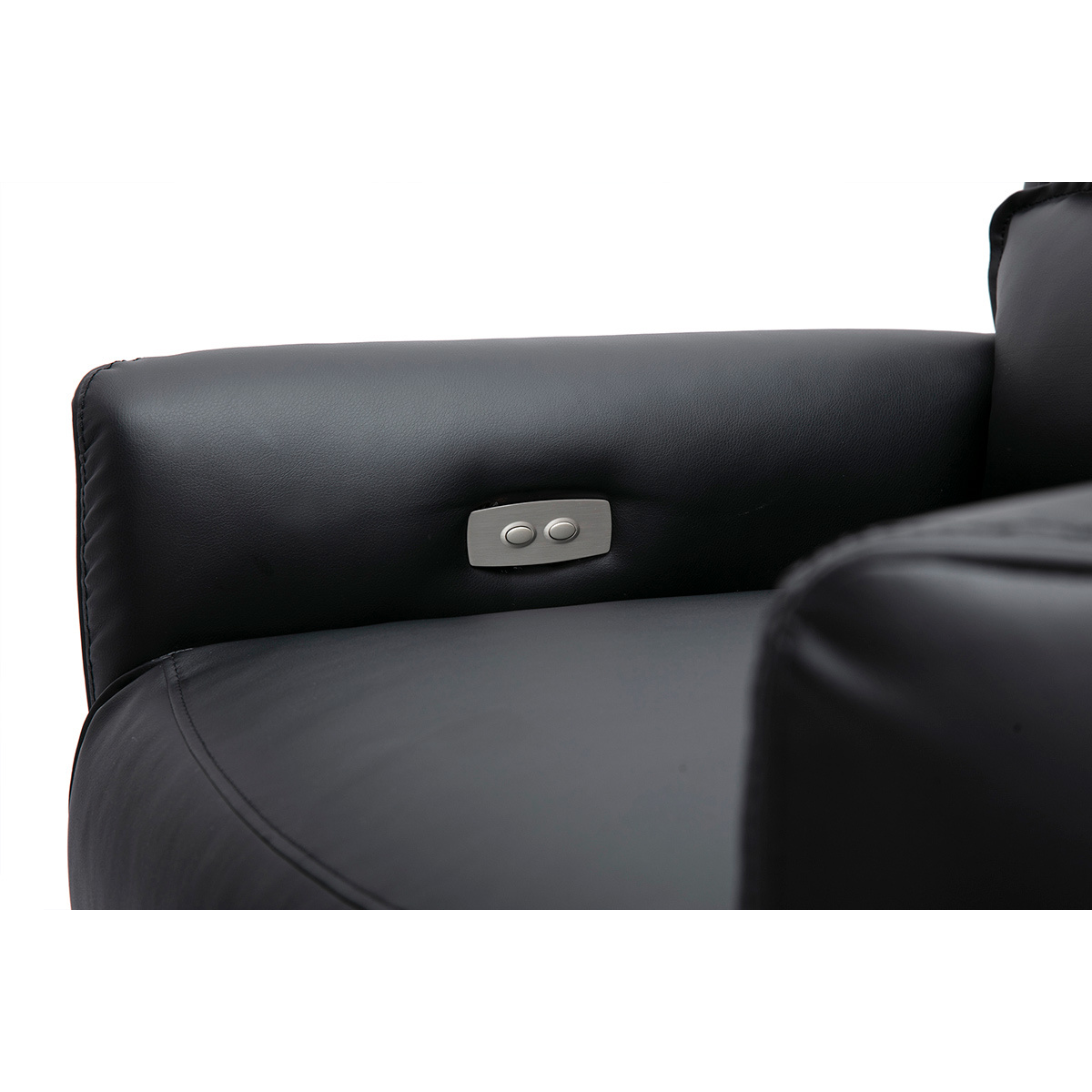 Fauteuil relax électrique en tissu effet velours texturé beige RACHEL noir, MILIBOO