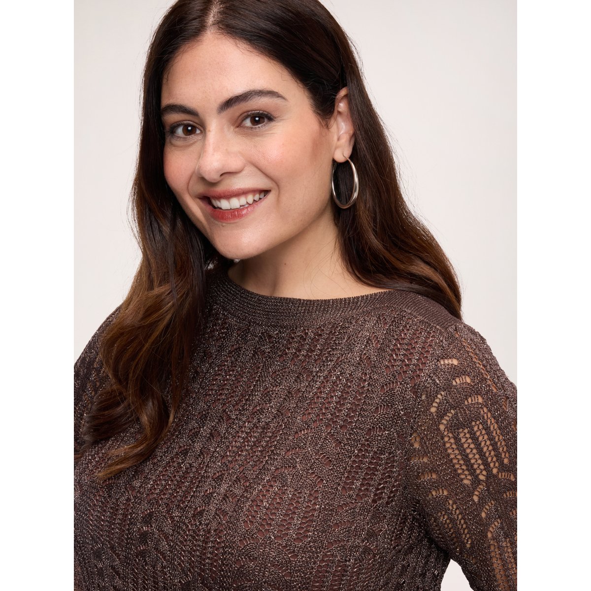 Maille ajourée marron, FIORELLA RUBINO