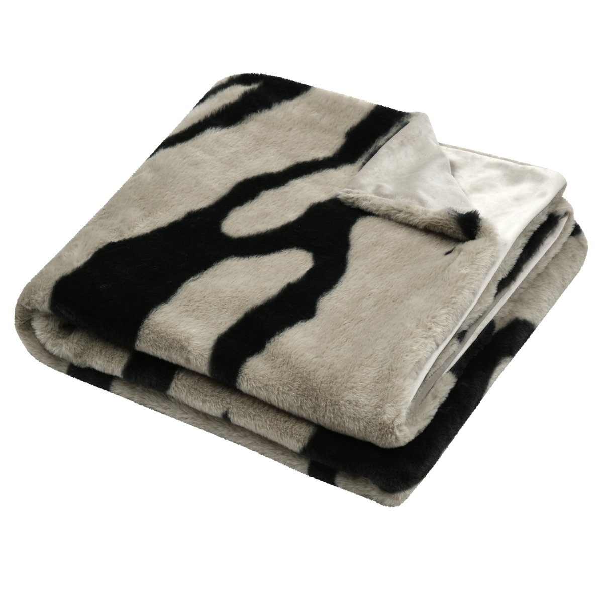 Plaid doux imprimé zébré taupe, LOVELY CASA