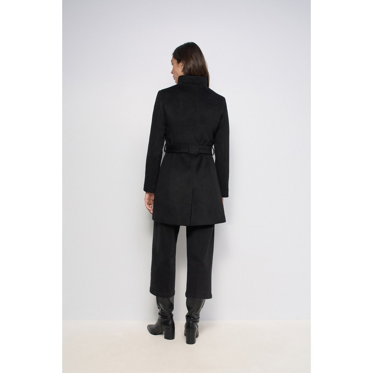 MANTEAU GRACE EN DRAP DE LAINE AVEC CEINTURE ET BOUTONS rouge, SALSA JEANS