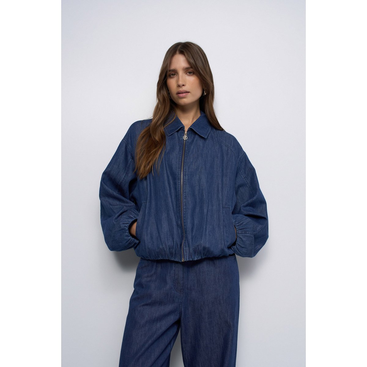 BOMBER EN DENIM bleu denim, SALSA JEANS
