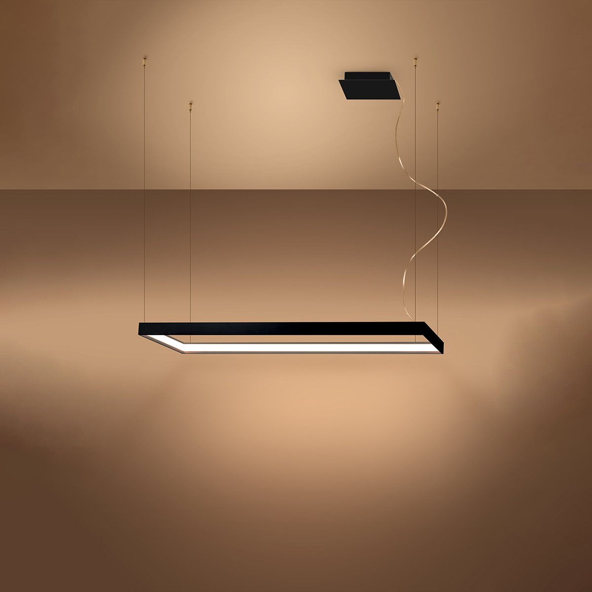 Lustre Aluminium Noir LED 1 Tuula noir, EDEN