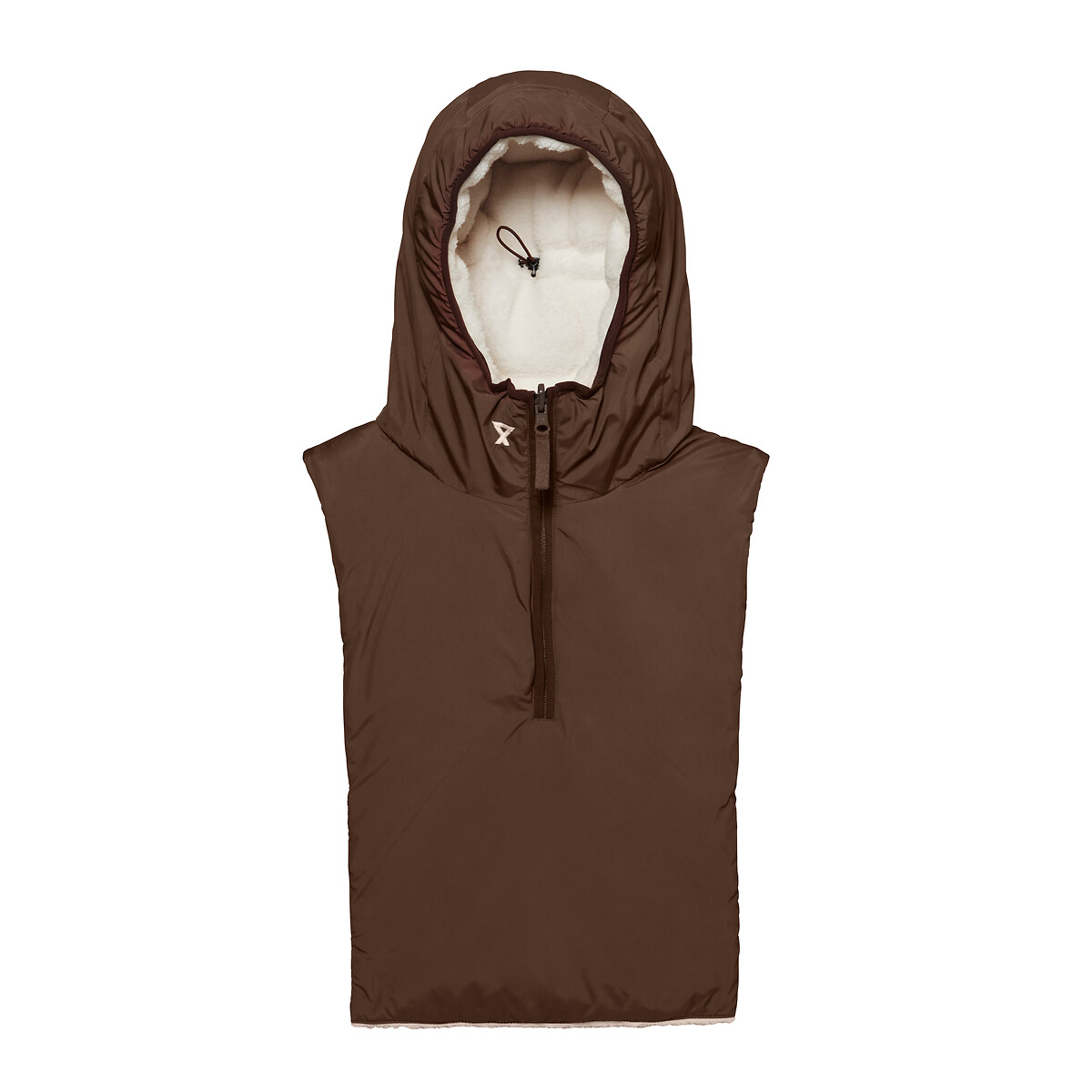 Capuche doudoune réversible, unisexe chocolat/blanc, FUDOON