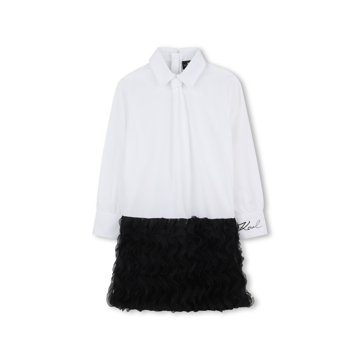 Robe à manches longues blanc noir, KARL LAGERFELD KIDS
