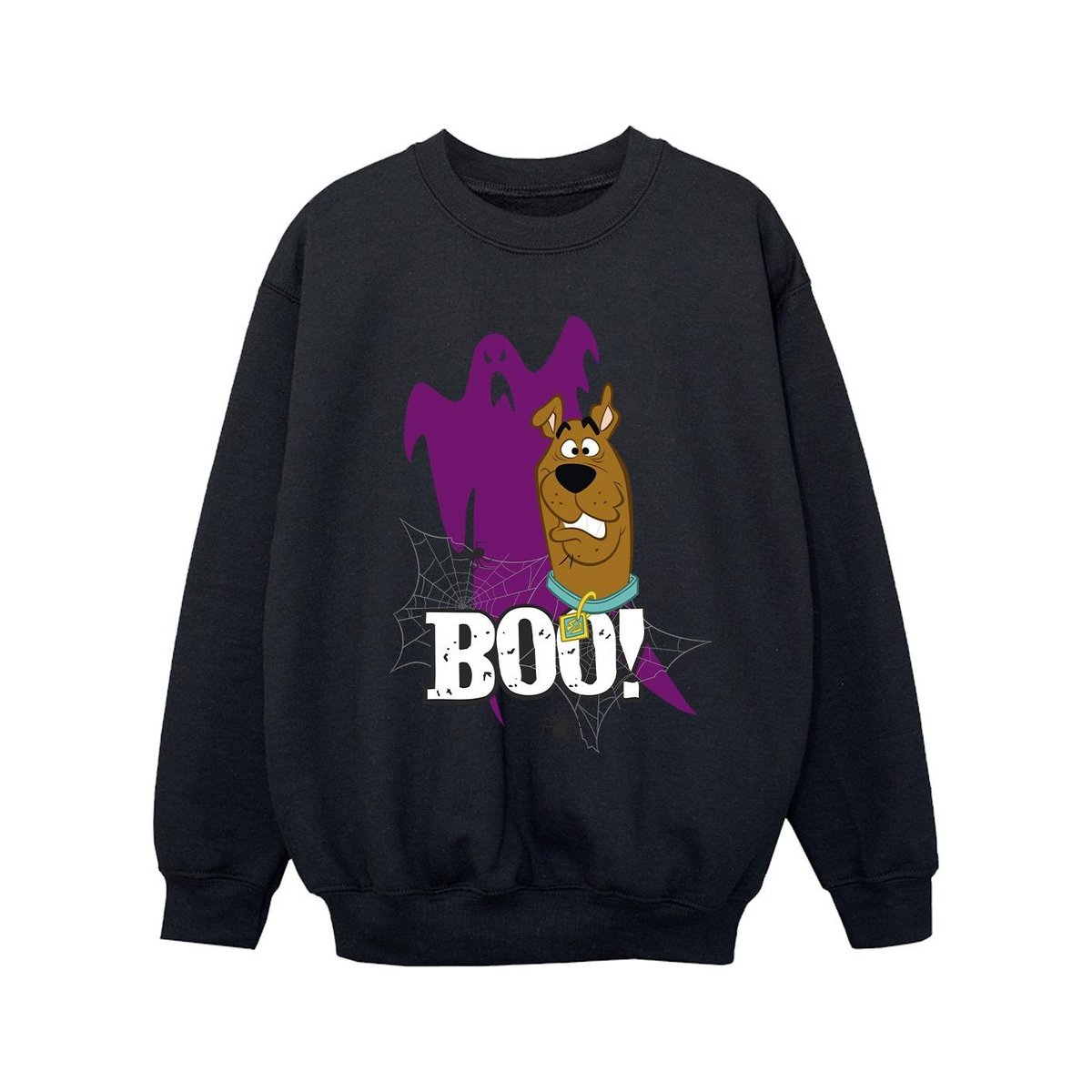 Sweat motif/style fantôme BOO noir, SCOOBY DOO