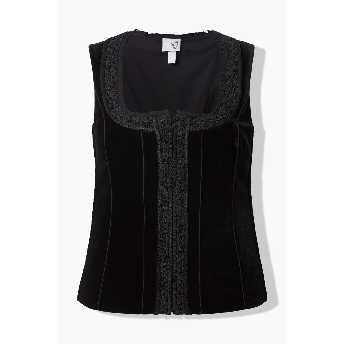 Corsage traditionnel, slim, encolure carrée noir, ULLA POPKEN